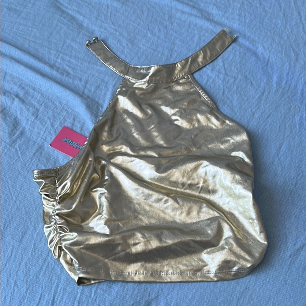 Brand new Gold Metallic Halter Top